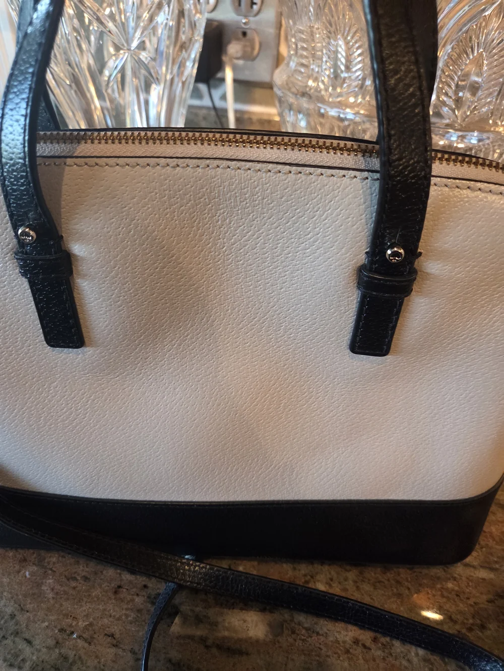 kate spade New York Two-Tone Black Cream Satchel With Wallett - Picture 4 of 7